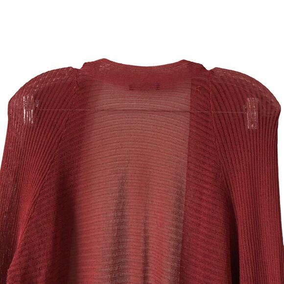 Eileen Fisher Women's Knit Top Cardigan Size M Red Sheer Long Sleeve Shawl - Picture 10 of 10